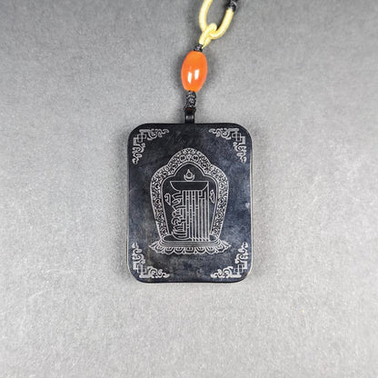 Hand-Painted Chenrezig Locket Necklace – Tibetan Gau Amulet