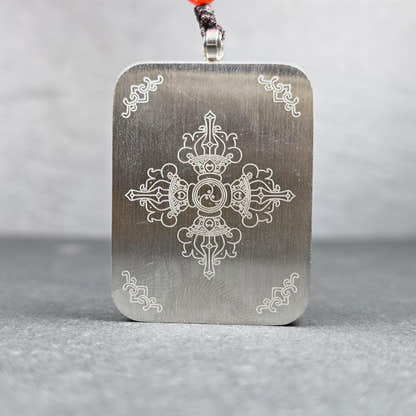 Hand-Painted Chenrezig Locket Thangka - Tibetan Gau Box Amulet - Tibetan thangka painting, close-up detail