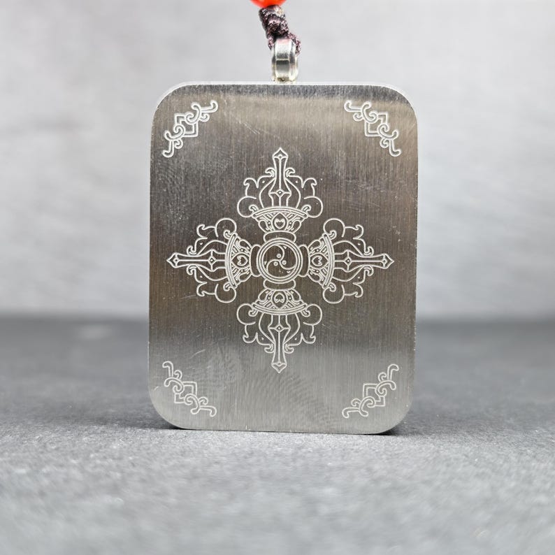 Hand-Painted Chenrezig Locket Thangka - Tibetan Gau Box Amulet - Tibetan thangka painting, close-up detail