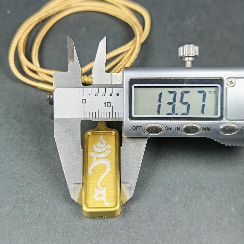 Hand-Painted Green Tara's Seed Syllable Tam Locket - Tibetan Gau Amulet- Stainless Steel Necklace - Spiritual Gift