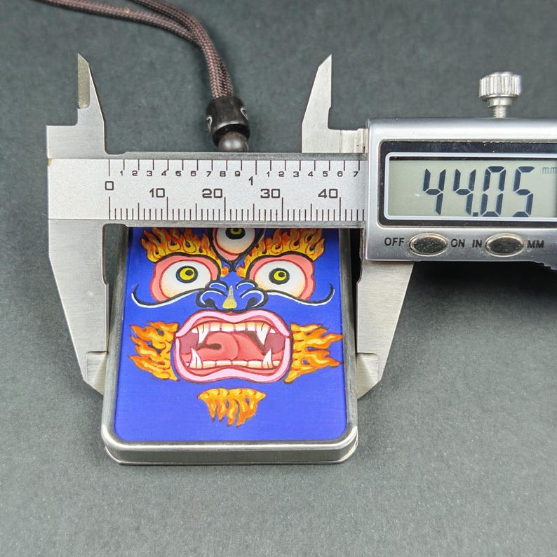 Hand-Painted Mahakala Locket Necklace – Tibetan Gau Amulet