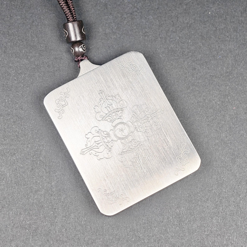 Hand-Painted Mahakala Locket Necklace – Tibetan Gau Amulet