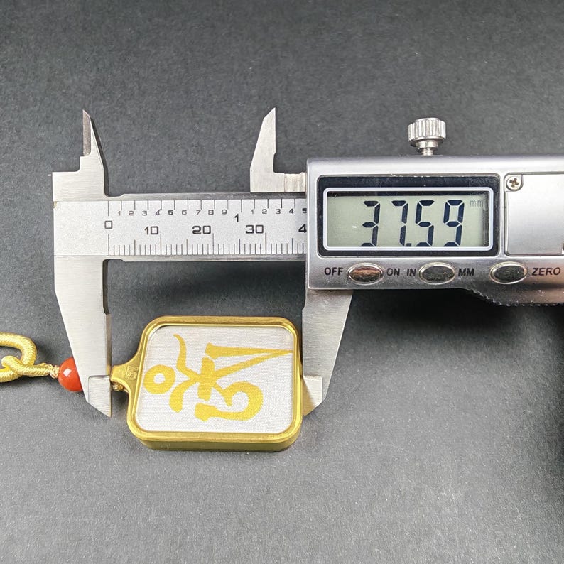 Hand-Painted OM Letter Locket - Sacred Tibetan Gau Box Amulet- Religious Talisman Pendant - Stainless Steel Necklace - Spiritual Gift