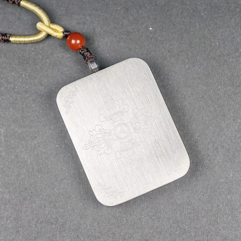 Hand-Painted Yellow Jambhala Locket Necklace – Tibetan Gau Amulet