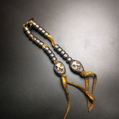 6mm Cold Iron Prayer Bead Counters with Skull Sitavana Pendant