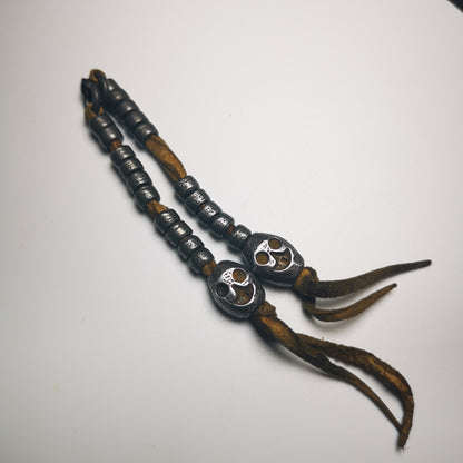 6mm Cold Iron Prayer Bead Counters with Skull Sitavana Pendant