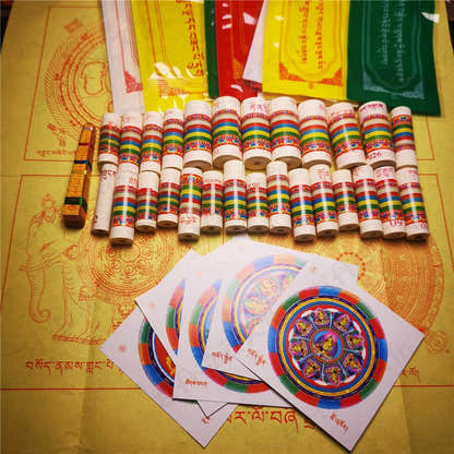 Consecration Filling Scrolls & Rituals Pack for Green Tara - Tibetan Buddhist art, front view