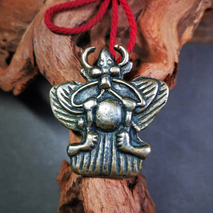 Garuda Amulet - 2.56" - 80Years - Tibetan Buddhist amulet, close-up detail