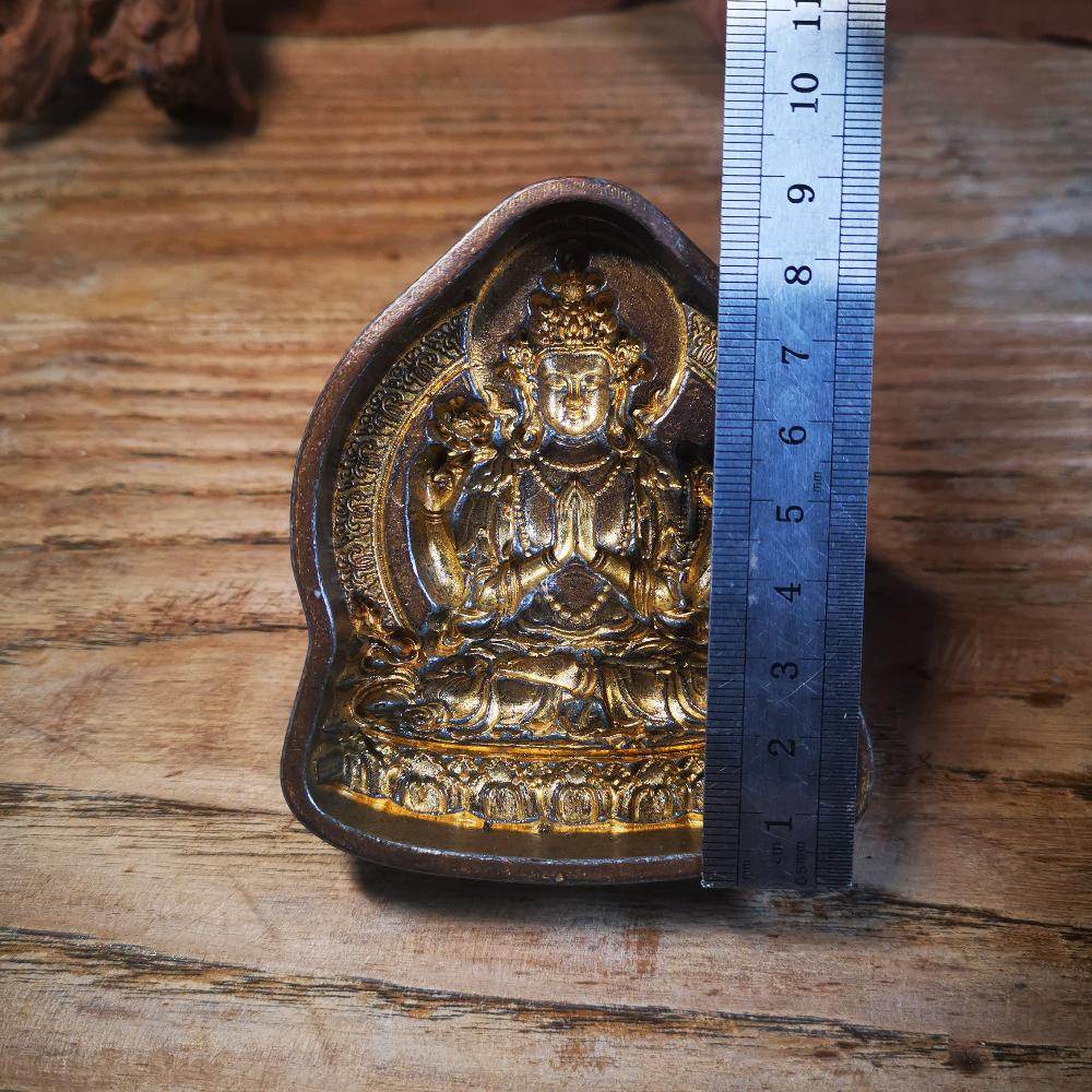 Chenrezig,Four Armed Padmapani Tsa Tsa Mold - Tibetan tsa tsa mold, view 7
