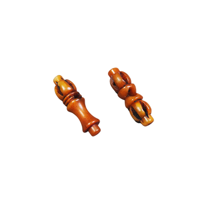 This set of bone carved dorje and kila is hand carved by Tibetan craftsmen from Tibet in 2000's.You can use it as a mala pendant, or a separate necklace pendant,or keychain.