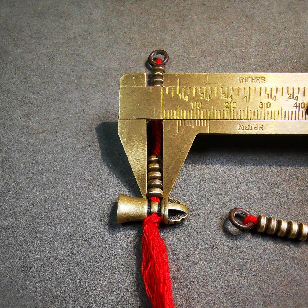 5mm Brass Prayer Bead Counters with Dorje Bell Pendant - Tibetan Buddhist art, view 9