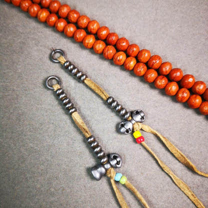 6mm Cold Iron Prayer Bead Counters - Tibetan Buddhist art, front view