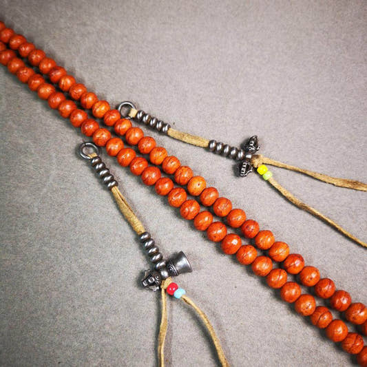 6mm Cold Iron Prayer Bead Counters - Tibetan Buddhist art, detailed view