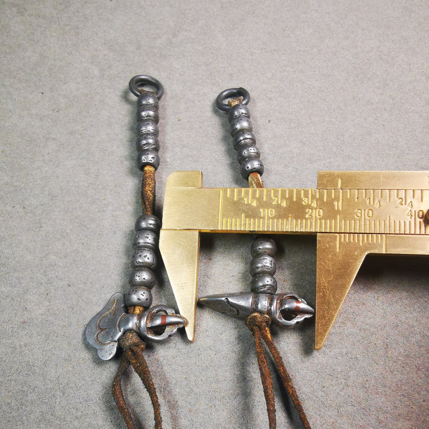 6mm Cold Iron Bead Counters with Kila and Kartika Pendant