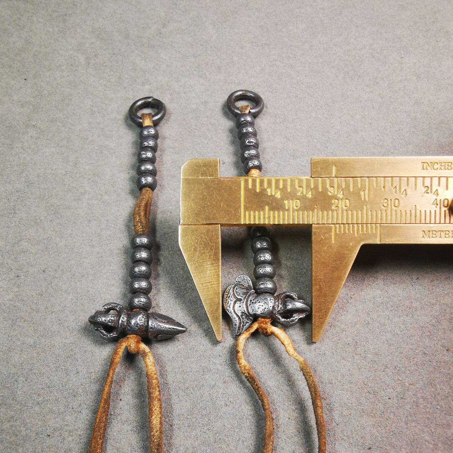 5mm Cold Iron Bead Counters with Kila and Kartika Pendant