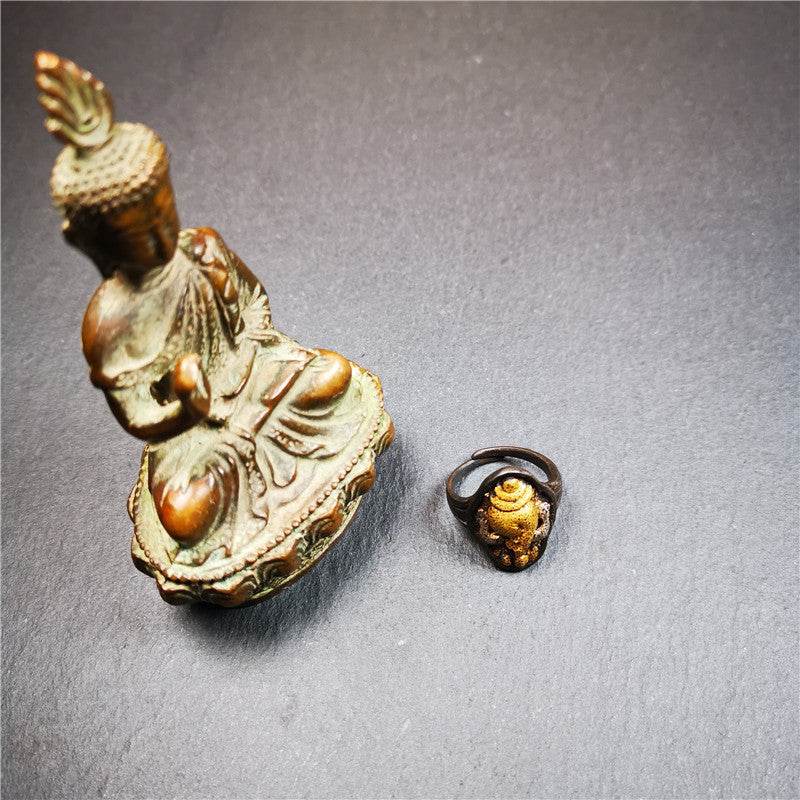 Shankha Conch Ring - Tibetan Buddhist art, detailed view
