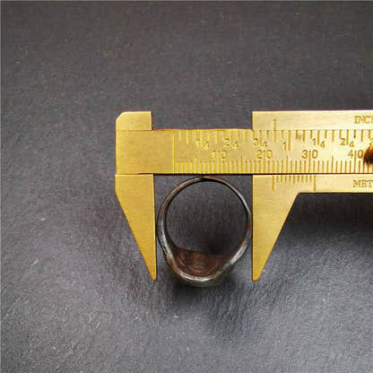 Shankha Conch Ring - Tibetan Buddhist art, size reference