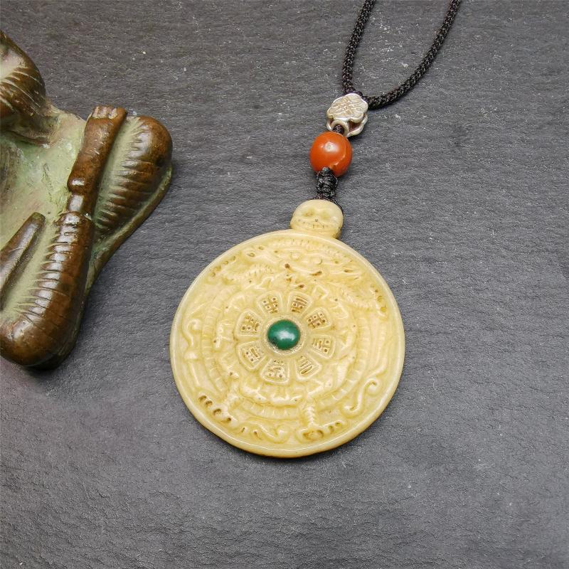 Gandhanra Unique Old Kapala Pendant,Tibetan Buddhist Amulet,Melong,SIPAHO