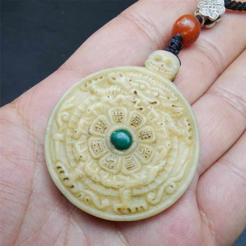 Gandhanra Unique Old Kapala Pendant,Tibetan Buddhist Amulet,Melong,SIPAHO