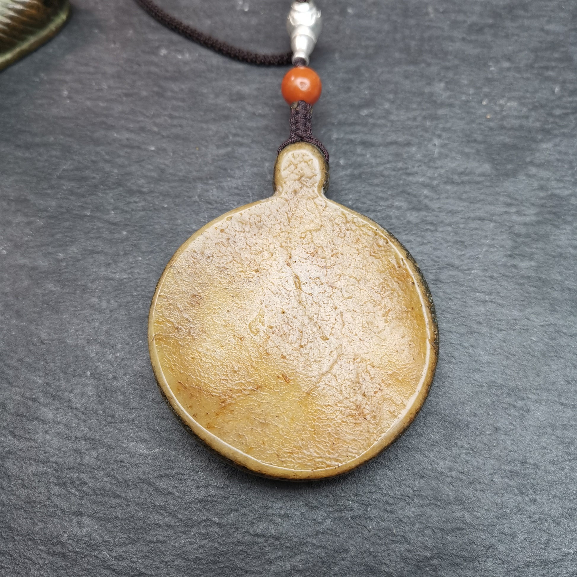 Gandhanra Unique Old Kapala Pendant,Tibetan Buddhist Amulet,Melong,SIPAHO