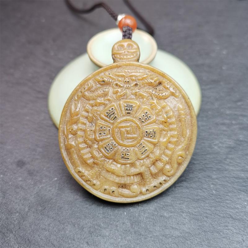 Kapala Melong 2.5" - 40+ Years - Tibetan Buddhist art, front view
