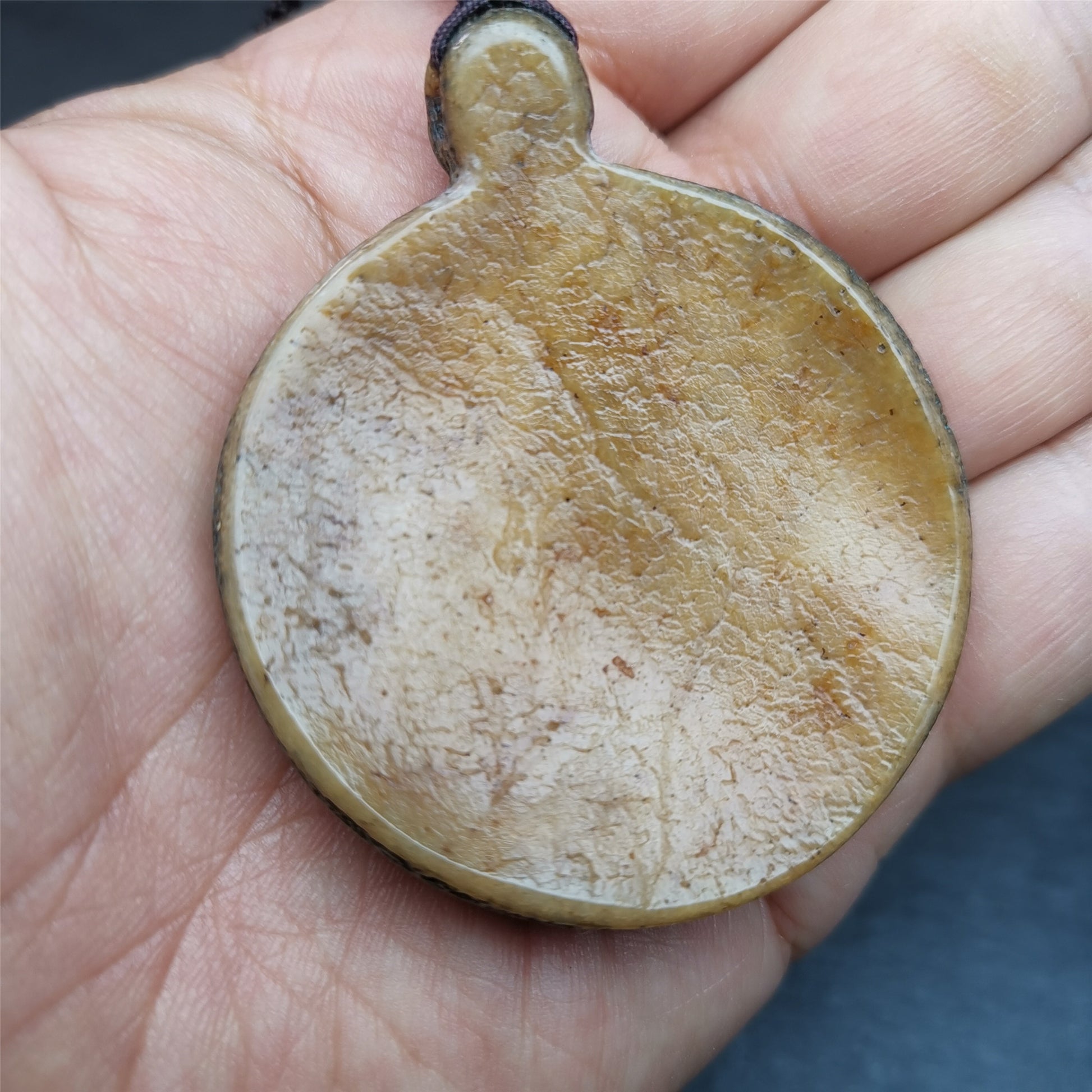 Gandhanra Unique Old Kapala Pendant,Tibetan Buddhist Amulet,Melong,SIPAHO