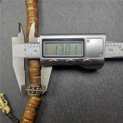 Old Kapala Skull Bone Mala - Tibetan Buddhist mala beads, view 19