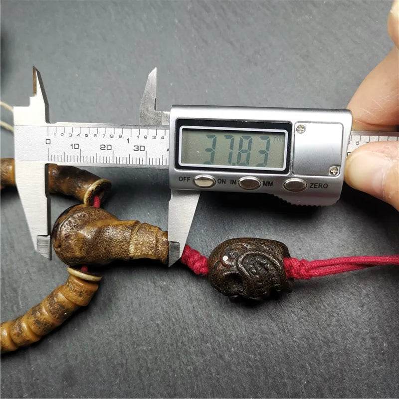 Old Kapala Skull Bone Mala - Tibetan Buddhist mala beads, view 26