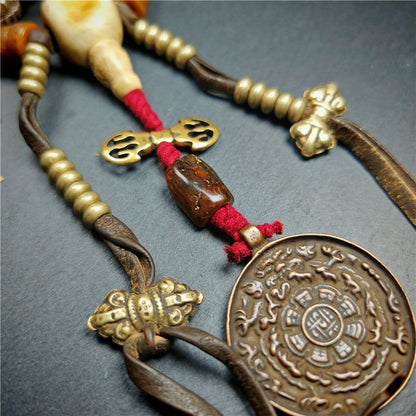 Gandhanra Authentic Tibetan Kapala Mala Necklace - 19th Century Old Skull Bone Prayer Bead with Lama Blessings