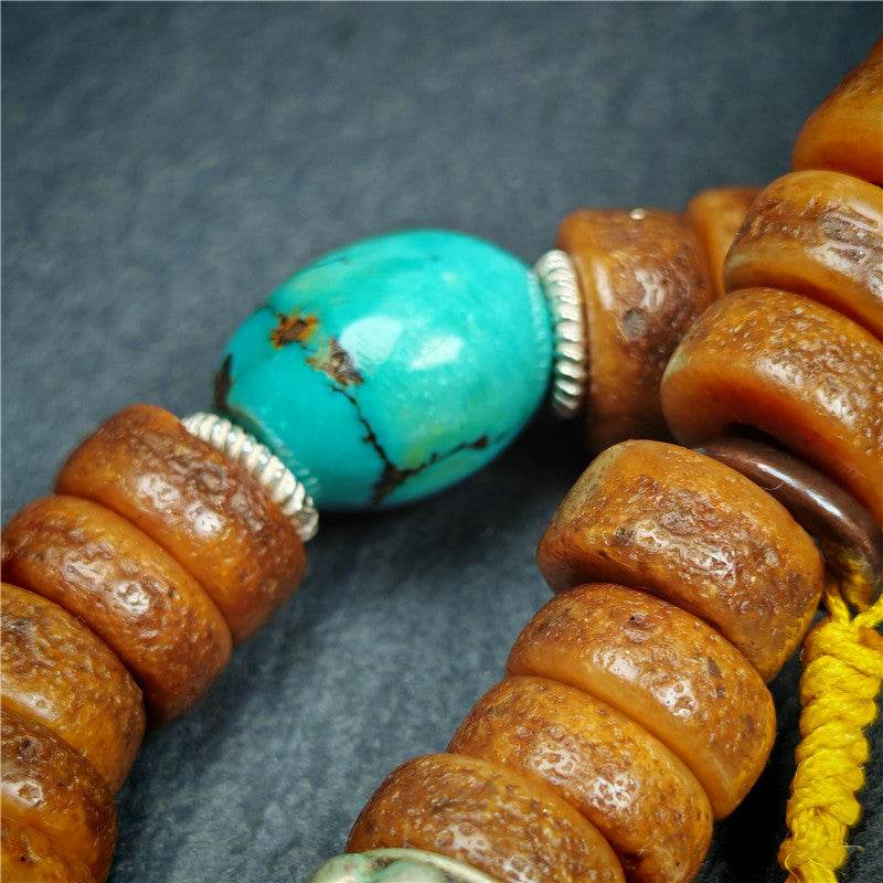 Old Kapala Skull Bone Mala - Tibetan Buddhist mala beads, view 11