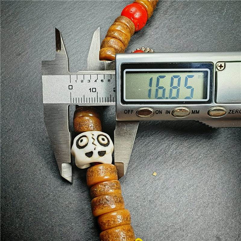 Old Kapala Skull Bone Mala - Tibetan Buddhist mala beads, view 22