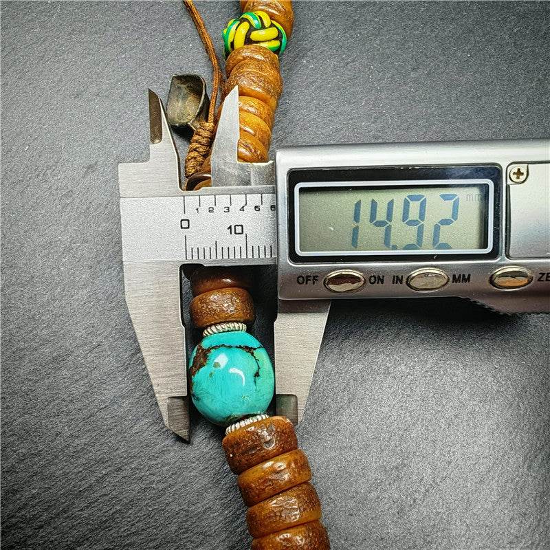 Old Kapala Skull Bone Mala - Tibetan Buddhist mala beads, view 25