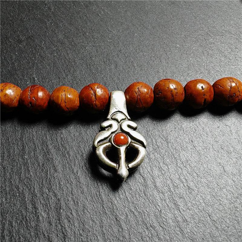Silver Bhum Counter Clip for Mala - Tibetan Buddhist mala beads, view 5