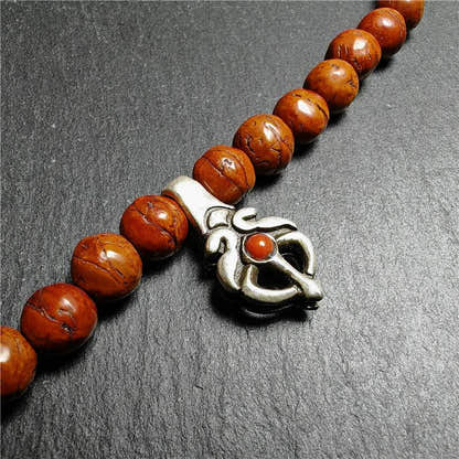 Silver Bhum Counter Clip for Mala - Tibetan Buddhist mala beads, view 6