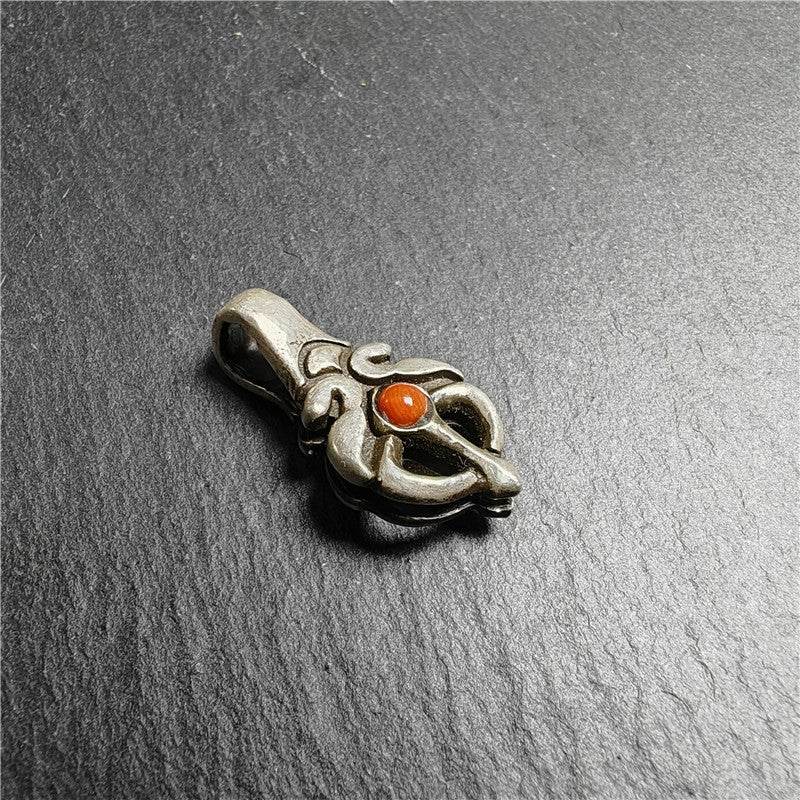 Silver Bhum Counter Clip for Mala - Tibetan Buddhist mala beads, view 7