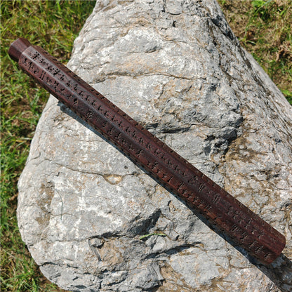 Gandhanra Antique Tibetan Buddhist Zanpar, Octagon Wooden Mold Stick,Dharma Ritual Plate,Intricately Carved Esoteric Ritual Objects and protectors,53cm × 5cm,collected from Derge Kham area Tibet,60 years old