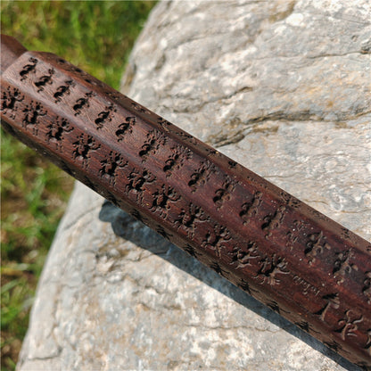 Gandhanra Antique Tibetan Buddhist Zanpar, Octagon Wooden Mold Stick,Dharma Ritual Plate,Intricately Carved Esoteric Ritual Objects and protectors,53cm × 5cm,collected from Derge Kham area Tibet,60 years old