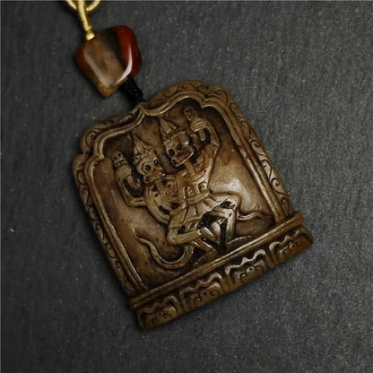 Authentic Citipati Kapala Pendant,Gandhanra Old Tibetan Amulet,50mm × 45mm