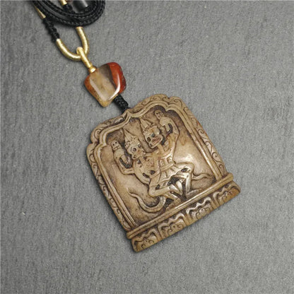 Authentic Citipati Kapala Pendant,Gandhanra Old Tibetan Amulet,50mm × 45mm