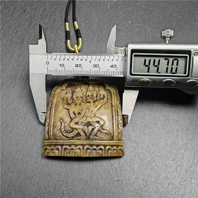 Authentic Citipati Kapala Pendant,Gandhanra Old Tibetan Amulet,50mm × 45mm