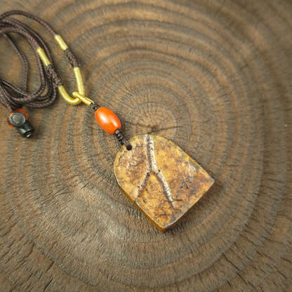 Antique Kapala Amulet Tenfold Auspicious Diagram - 36mm × 28mm
