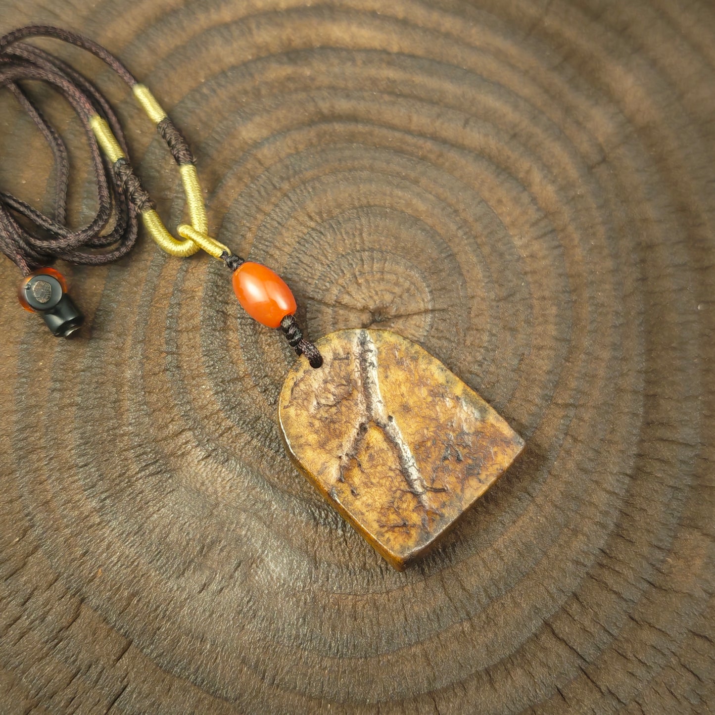 Antique Kapala Amulet Tenfold Auspicious Diagram - 36mm × 28mm