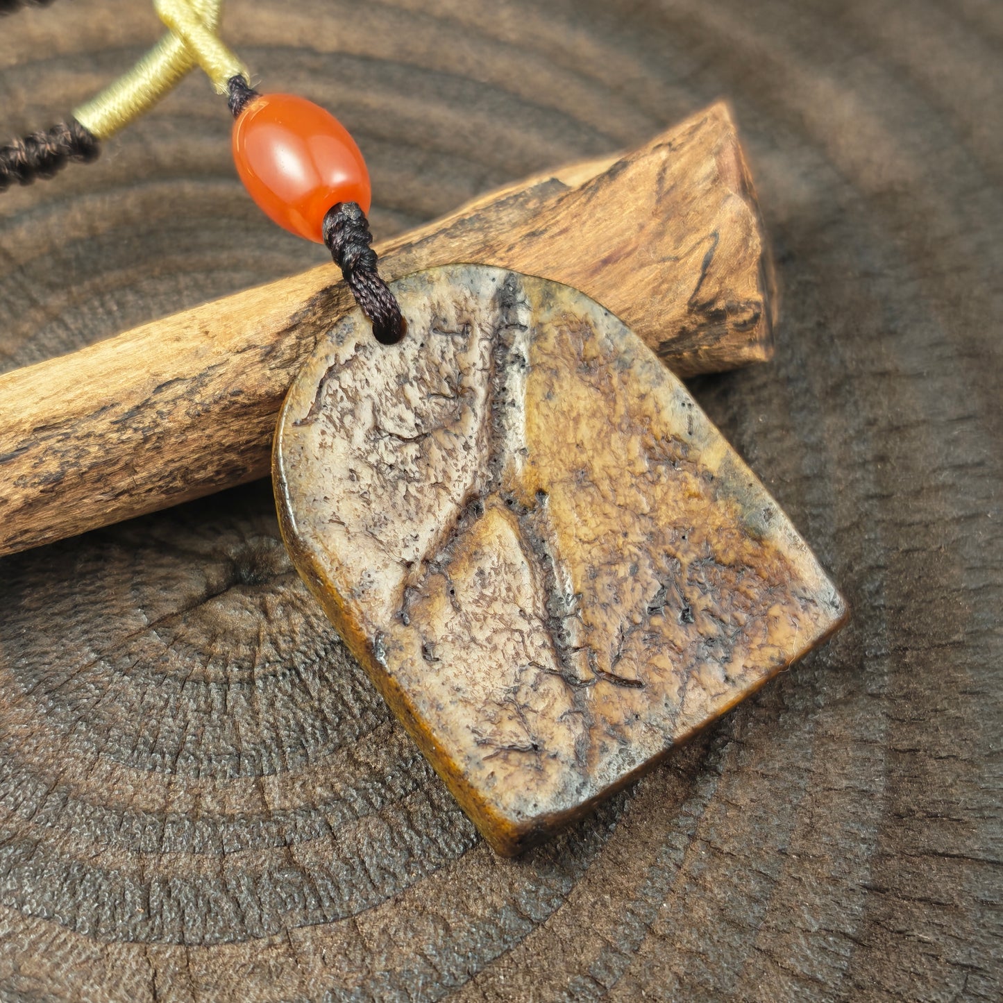 Antique Kapala Amulet Tenfold Auspicious Diagram - 36mm × 28mm