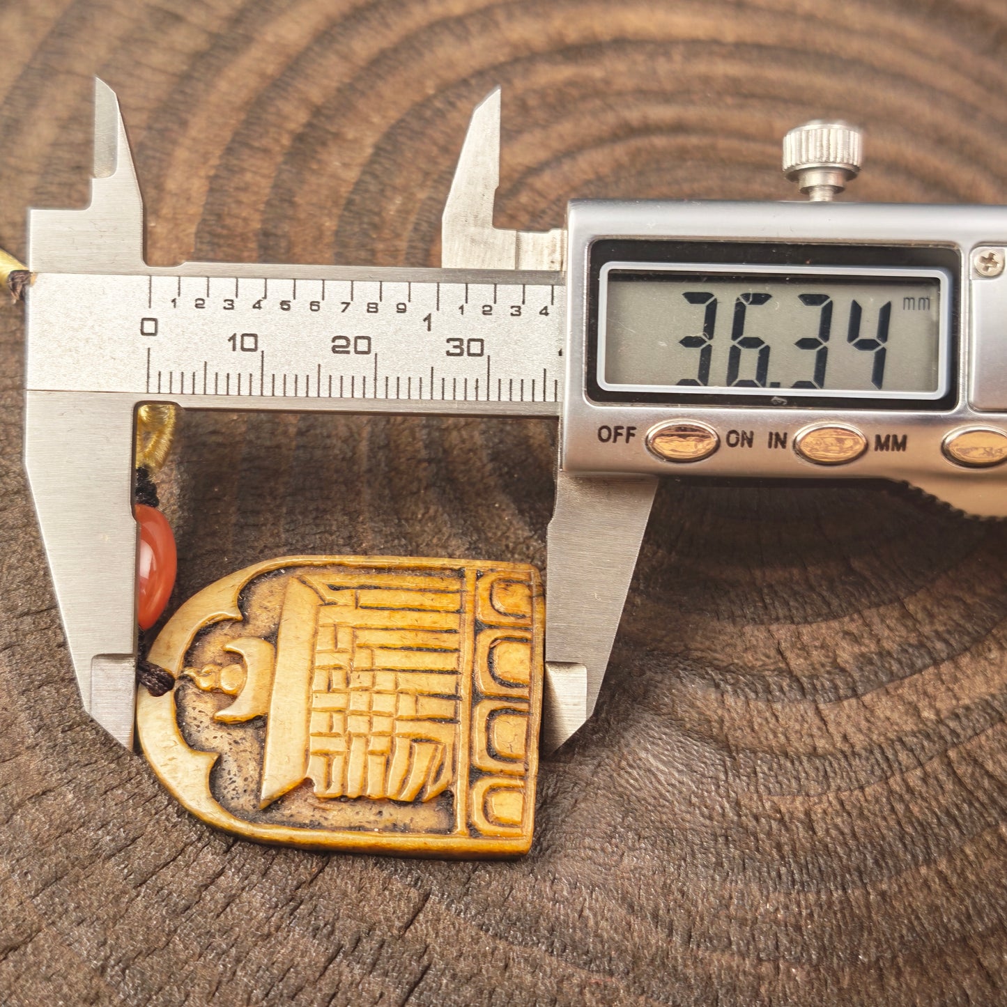 Antique Kapala Amulet Tenfold Auspicious Diagram - 36mm × 28mm