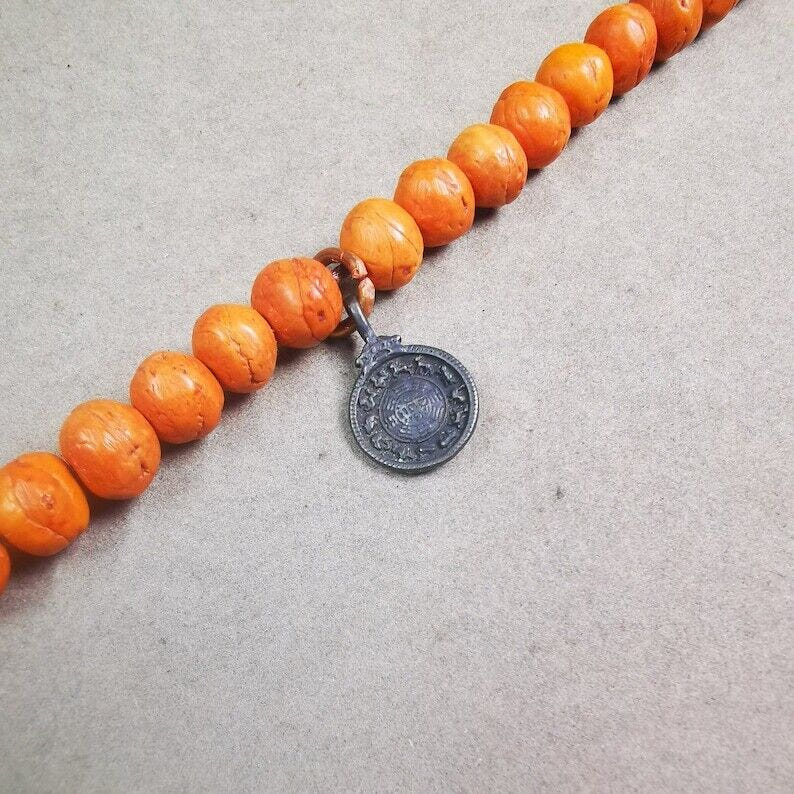 Mala Pendant,Calendar Amulet for Prayer Beads,Bag Hanging,0.7" - Tibetan Buddhist mala beads, view 5