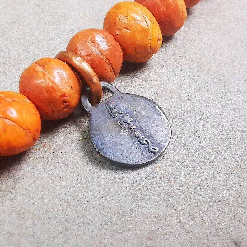 Mala Pendant,Drashi Lhamo Amulet for Prayer Beads - Tibetan Buddhist mala beads, view 4