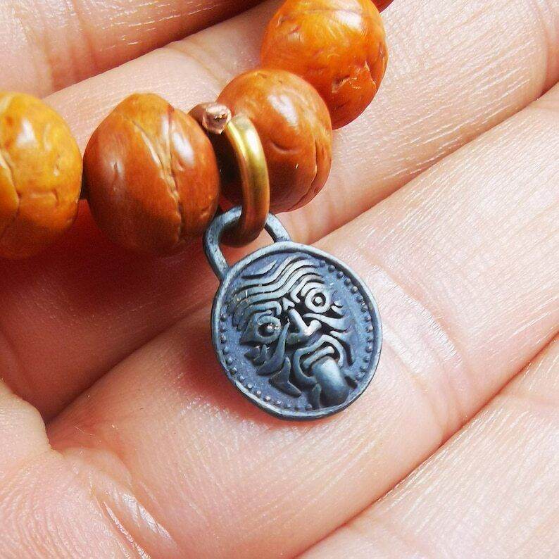 Mala Pendant,Drashi Lhamo Amulet for Prayer Beads - Tibetan Buddhist mala beads, view 6