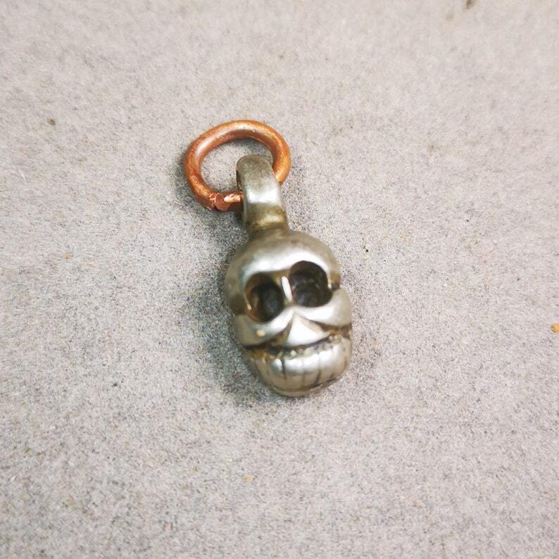 Mala Pendant, Skull Citipati Amulet for Prayer Beads, Bag Hanging,0.8"