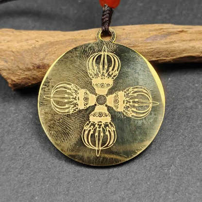 Mantra Charm of Lion-faced Dakini/Simhamukha Amulet - Tibetan Buddhist amulet, close-up detail