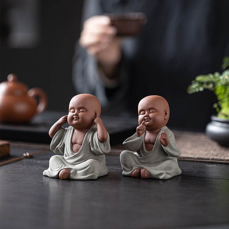 Purple Sand Meditation Buddha Statues - Tibetan Buddhist statue, close-up detail